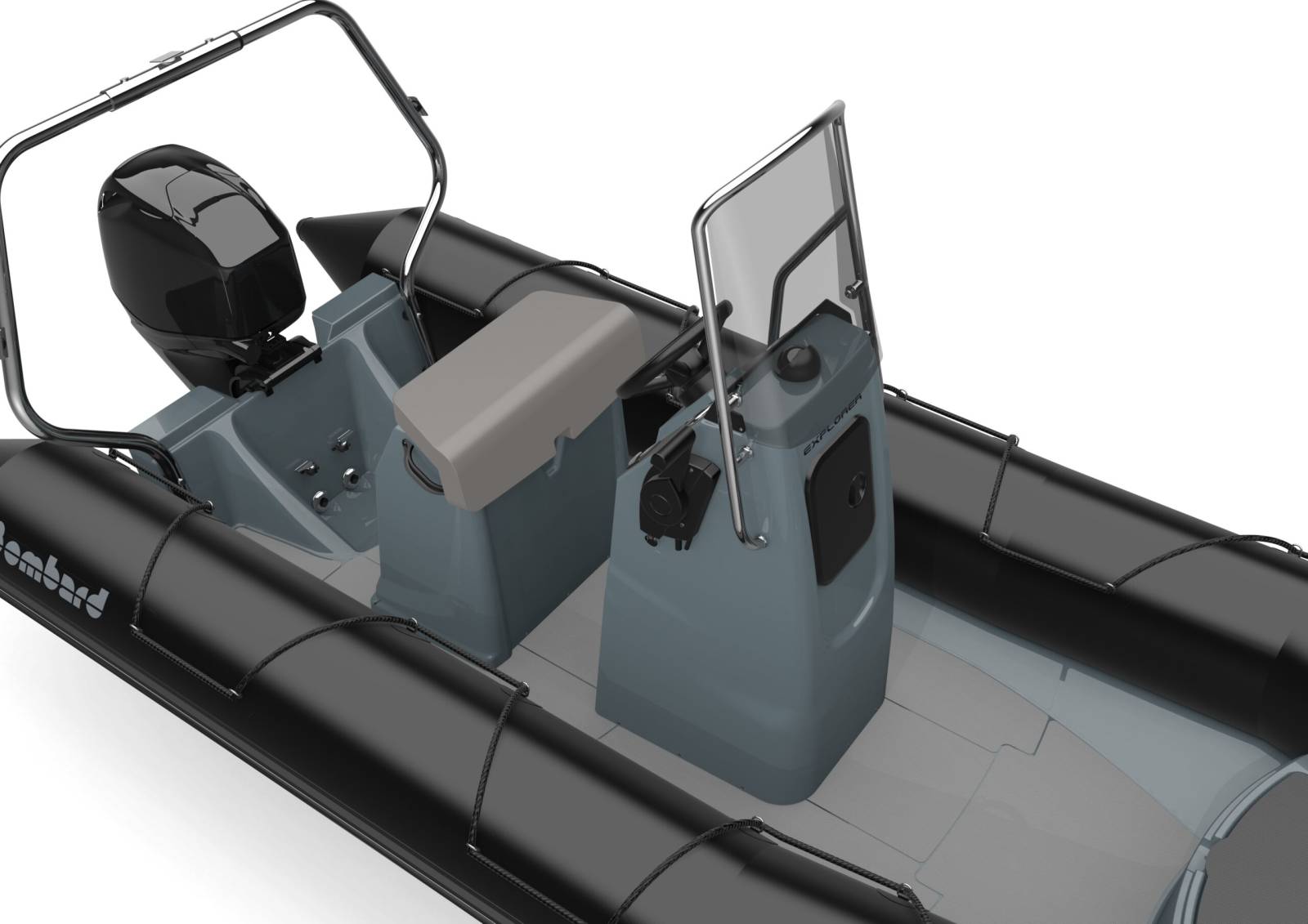PACK BATEAU SEMI RIGIDE BOMBARD EXPLORER 500 GRIS OU NOIR + YAMAHA F50 HETL + REMORQUE PRIX 18 990 €